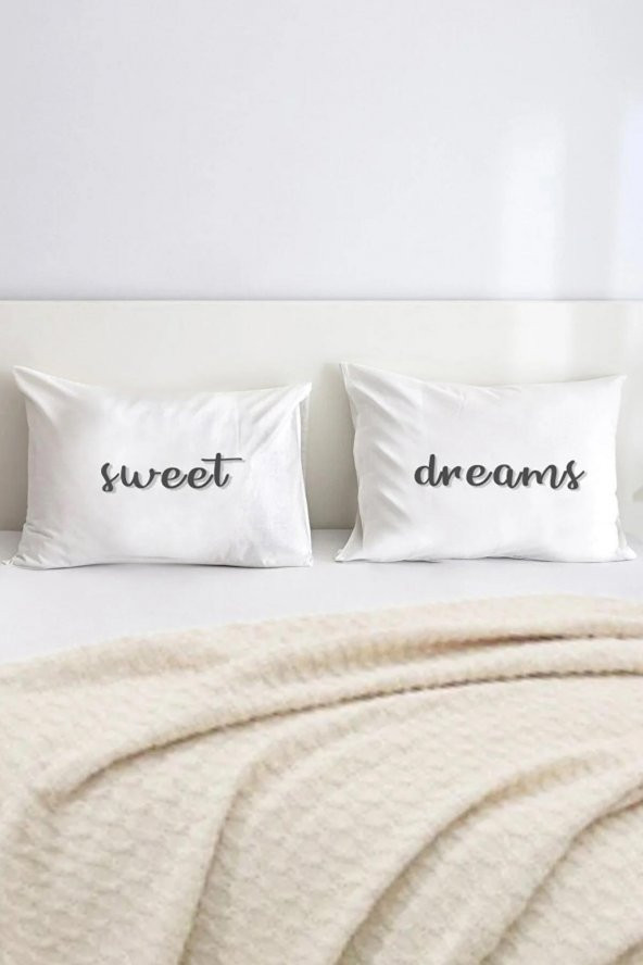 Sweet Dreams Pamuklu Çift Kişilik 50x70 cm Yastık Kılıfı Seti ürün görseli 1