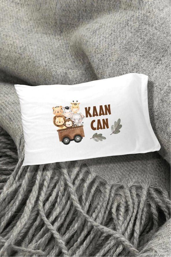 Safari Sevimli Hayvanlar Pamuklu 30x45 cm Yastık Kılıfı ürün görseli 1