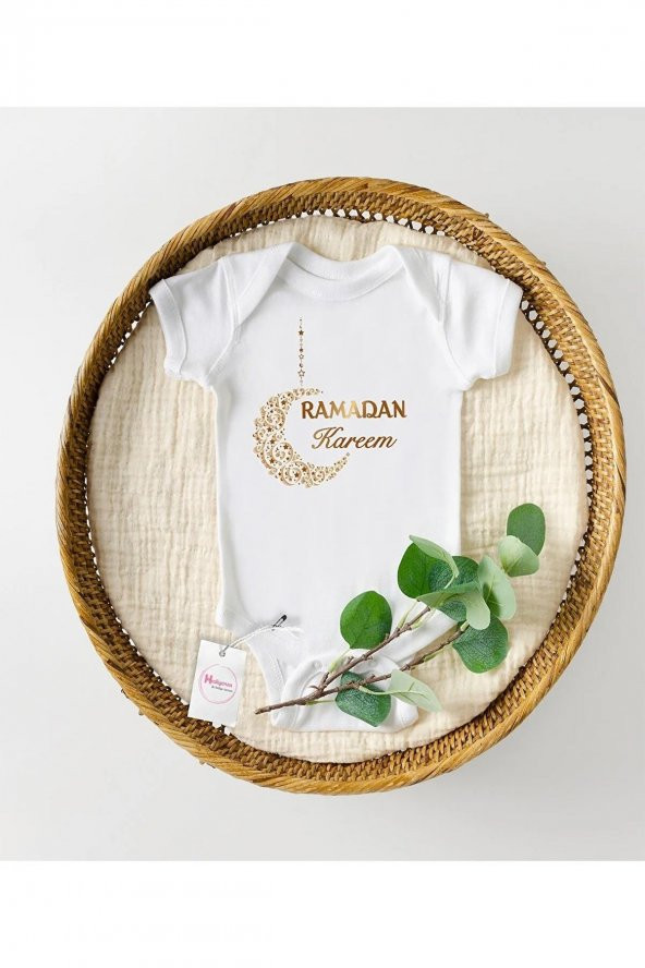 Ramadan Kareem Özel Tasarım Bebek Zıbın Pamuklu Çıtçıtlı Body ürün görseli 1