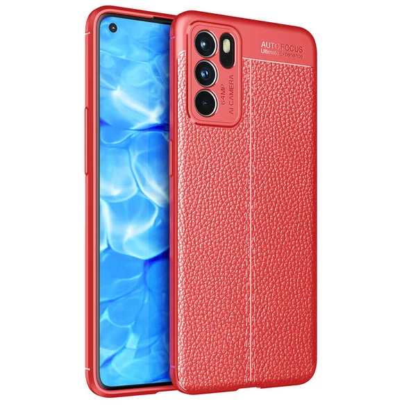 Oppo Reno 6 4G Kılıf Zore Niss Deri Desenli Silikon Kılıf ürün görseli 1