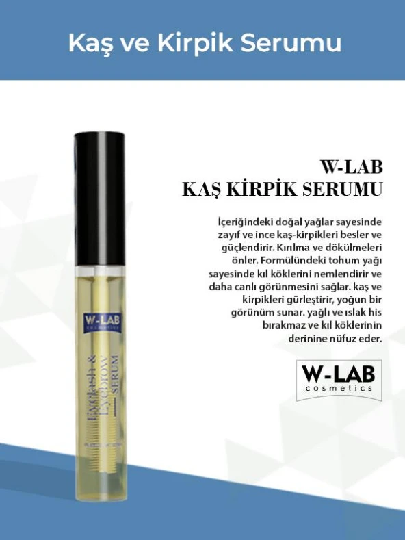 W-Lab Kozmetik Kaş Kirpik Serumu 10 ML - Resim 2