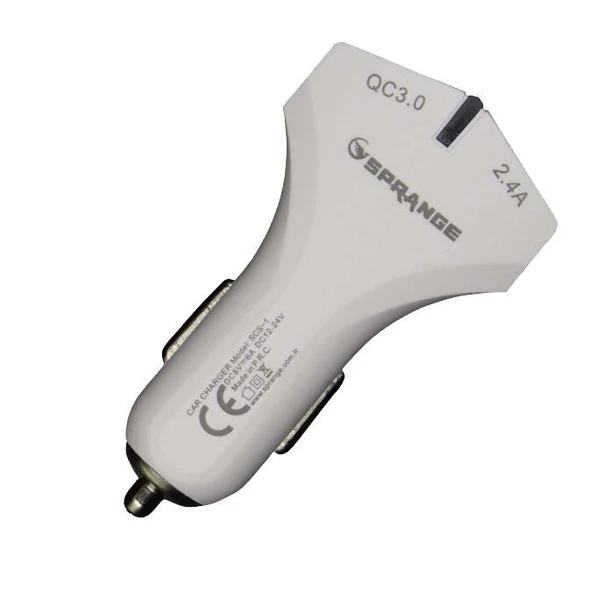 Sprange SCS1 2.4A QC 3.0 18W  Çift Usb Girişli Araç Şarjı ürün görseli 1
