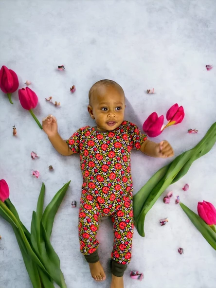 Flower Power Bebek Tulumu - Resim 2