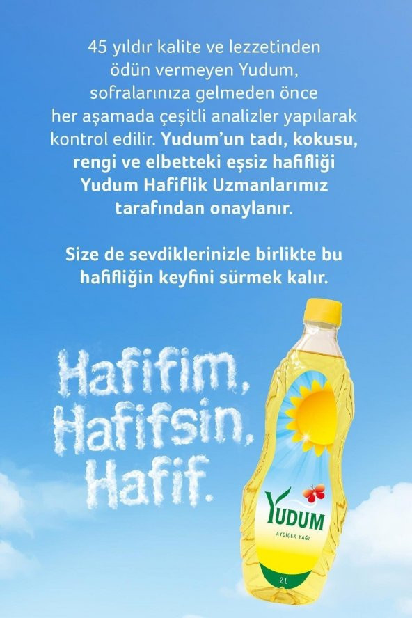 YUDUM AYÇİÇEK YAĞ(PET)2LT - Resim 3