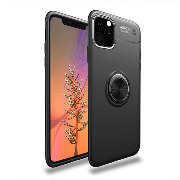 Apple iPhone 11 Pro Max Kılıf Zore Ravel Yüzüklü Silikon Kılıf ürün görseli 1