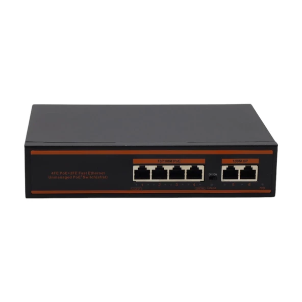 OJC 4 PORT POE+10-100 MBPS 2 PORT 10-100 UPLINK SWITCH 78W ürün görseli 1