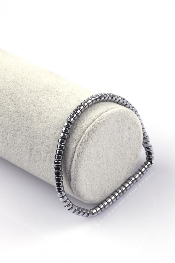 Hematit Doğal Taş Bileklik 2 x 4 mm Rondel Kesim ürün görseli 1