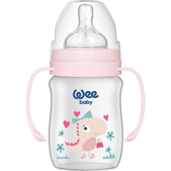 Wee Baby 137 Klasik+ Geniş Ağızlı Kulplu Pp Biberon 150 ml Pembe ürün görseli 1