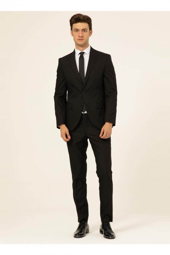 Normal Bel Slim Fit Siyah Erkek Takım Elbise Tk1020000242 ürün görseli 1