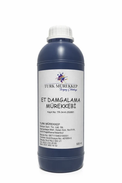 Et Damgalama- Markalama Mürekkebi Mor-Mavi Renk 500 ml. ürün görseli 1