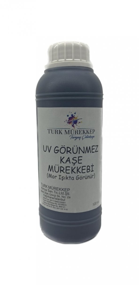 Uv Görünmez Kaşe Mürekkebi 500 Ml. (Mor Işıkta Görünür) ürün görseli 1