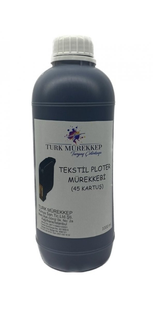 Tekstil Plotter  Mürekkebi (Su bazlı) Siyah 1000 ml. ürün görseli 1