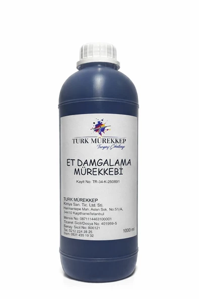 Et Damgalama- Markalama Mürekkebi Mor-Mavi Renk 1000 ml. ürün görseli 1