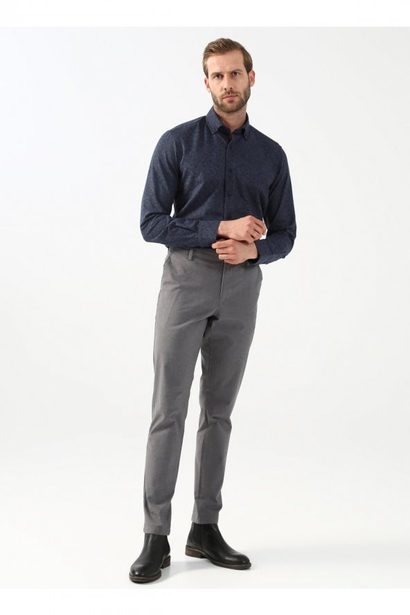 Normal Bel Normal Paça Slim Fit Gri Erkek Pantolon Pn2020500517 ürün görseli 1