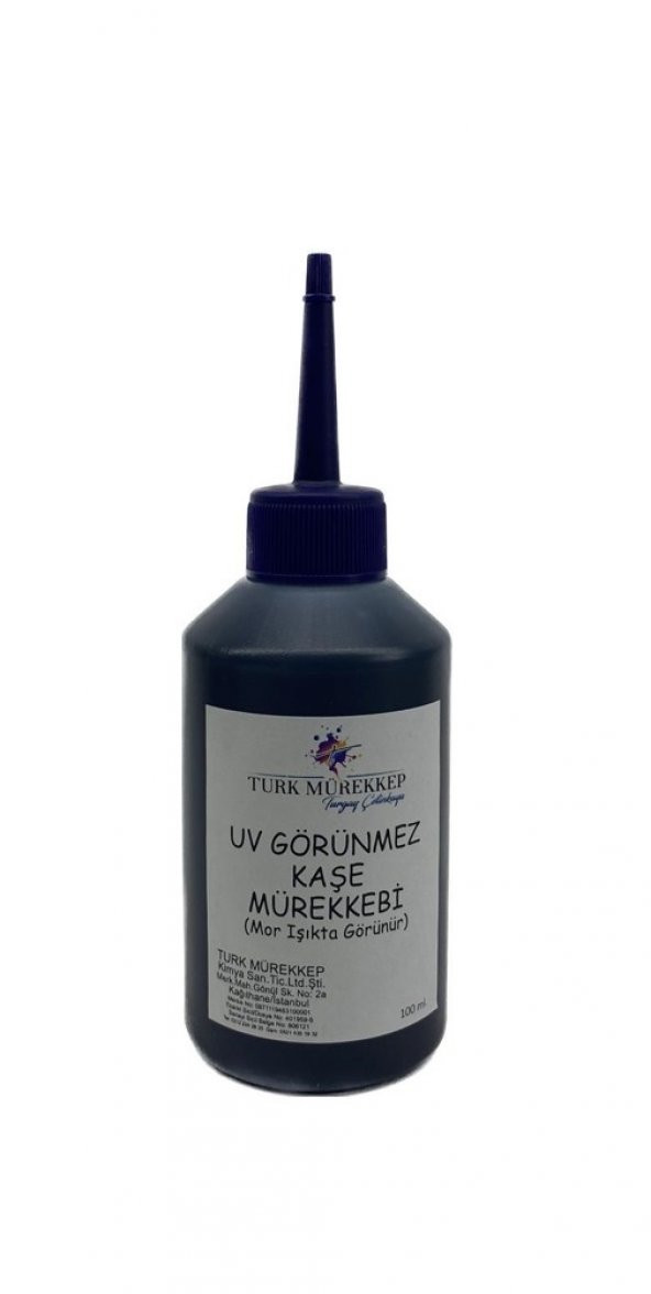 UV Görünmez Kaşe Mürekkebi 100 ml.  (Mor Işıkta görünür) ürün görseli 1
