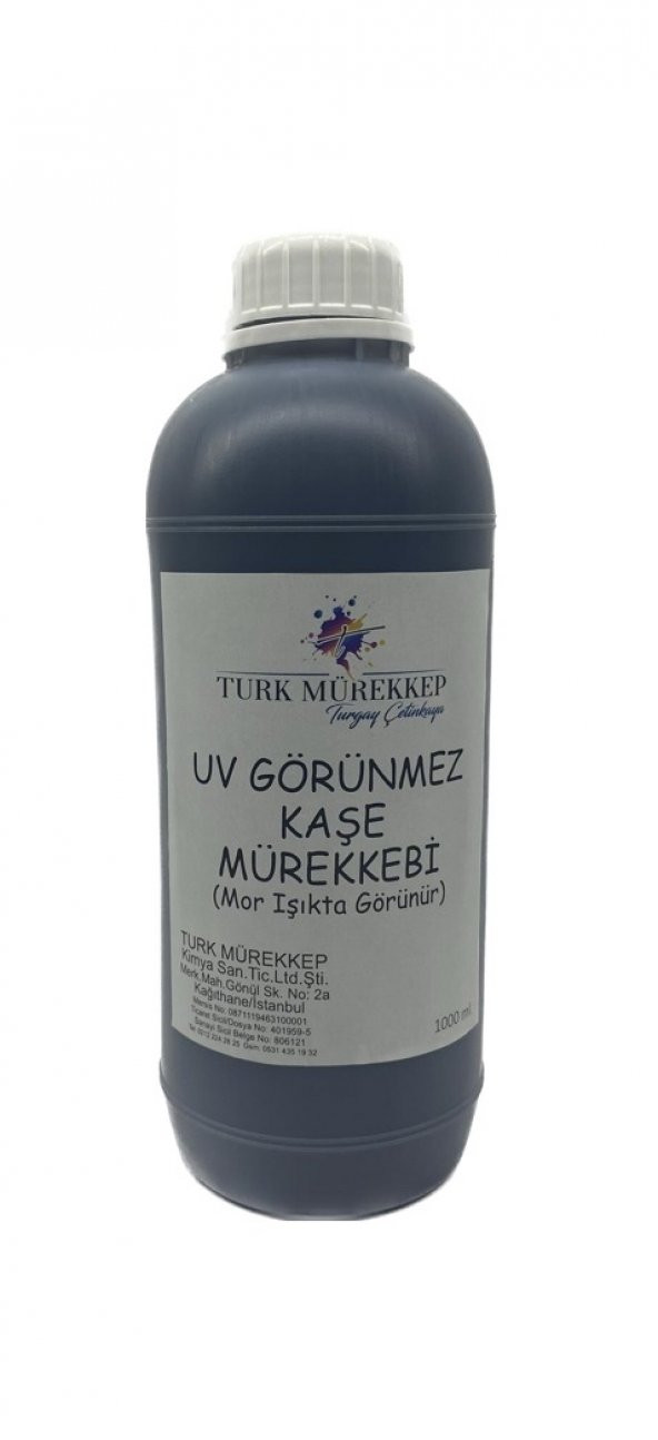 UV Görünmez Kaşe Mürekkebi 1000 ml.  (Mor Işıkta görünür) ürün görseli 1
