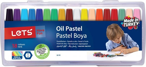 Lets 18 Renk Pastel Boya Plastik Çantalı ürün görseli 1