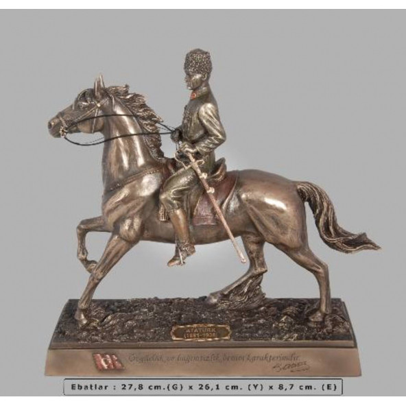 VERONESE BİBLOLAR - Wise Atatürk-ATA SÜVARİ BRONZ-28,5-9,5-26,5 CM-jTU09348A4 ürün görseli 1