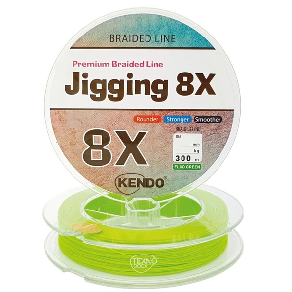 Kendo 300m Jigging 8x 8 Kat Örgü İp Misina Dynema Yeşil ürün görseli 1