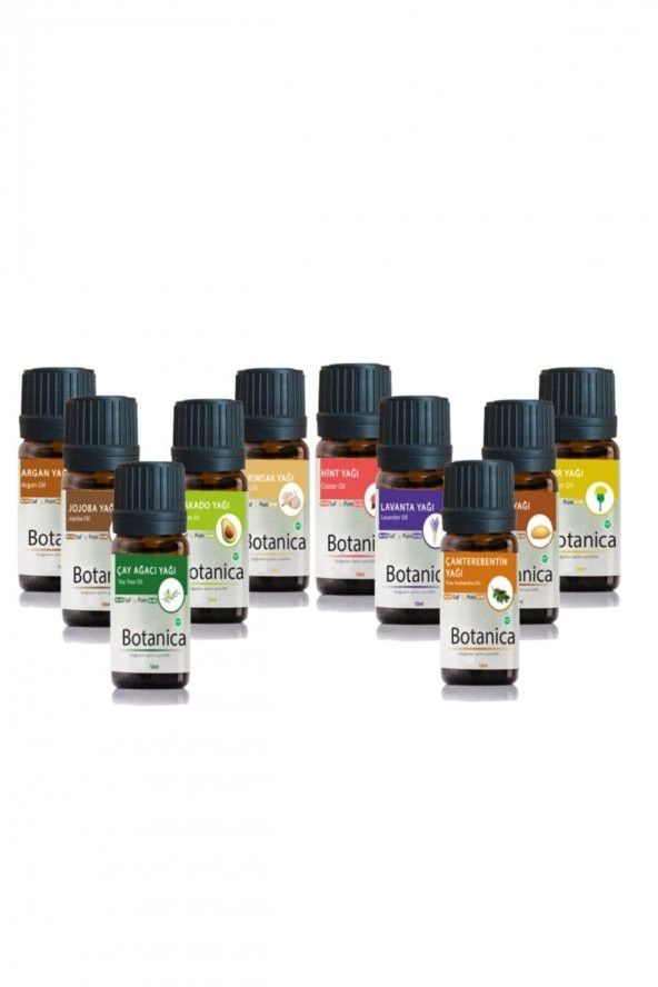 Saf Aspir Badem Çam Terebentin Lavanta Hint Sarımsak Avakado Çay Ağacı Jojoba Argan Yağ 10 Ml ürün görseli 1