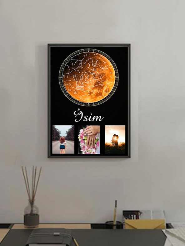 BNC DESIGN Kişiye Özel Gökyüzü Yıldız Haritası Hediye Tablo Spotify Kodlu Doğum Haritası ürün görseli 1