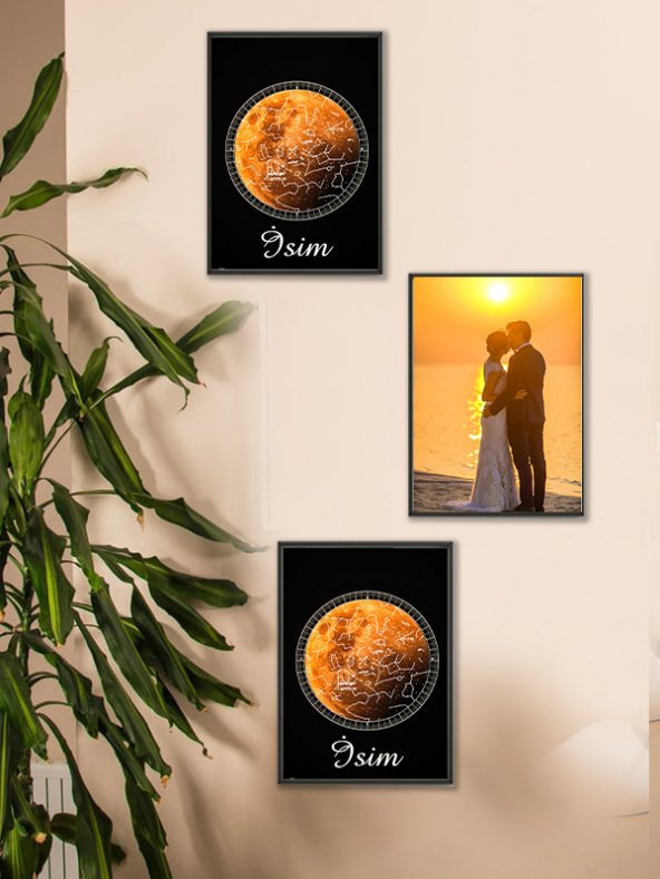 BNC DESIGN Kişiye Özel Gökyüzü Yıldız Haritası Hediye Tablo Spotify Kodlu Doğum Haritası ürün görseli 1