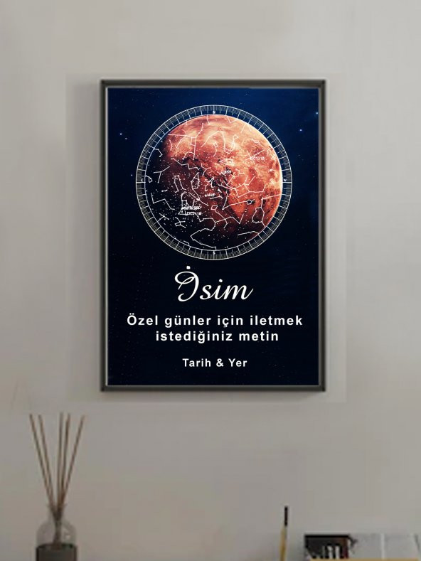 BNC DESIGN Kişiye Özel Gökyüzü Yıldız Haritası Hediye Tablo Spotify Kodlu Doğum Haritası ürün görseli 1