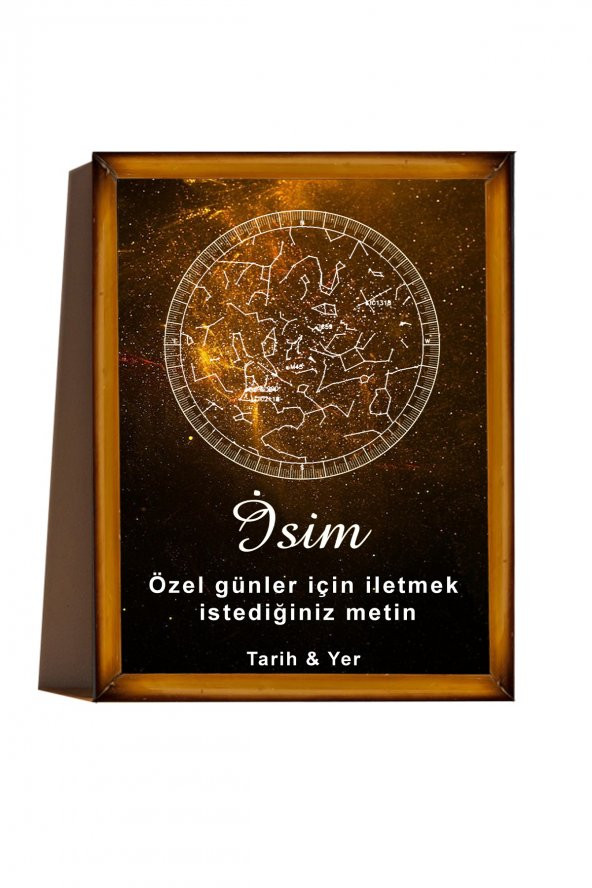 BNC DESIGN Kişiye Özel Gökyüzü Yıldız Haritası Hediye Tablo Spotify Kodlu Doğum Haritası ürün görseli 1
