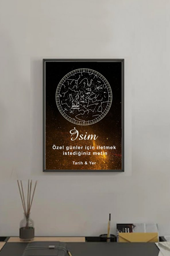 BNC DESIGN Kişiye Özel Gökyüzü Yıldız Haritası Hediye Tablo Spotify Kodlu Doğum Haritası ürün görseli 1