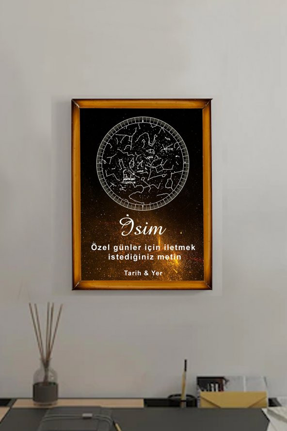BNC DESIGN Kişiye Özel Gökyüzü Yıldız Haritası Hediye Tablo Spotify Kodlu Doğum Haritası ürün görseli 1