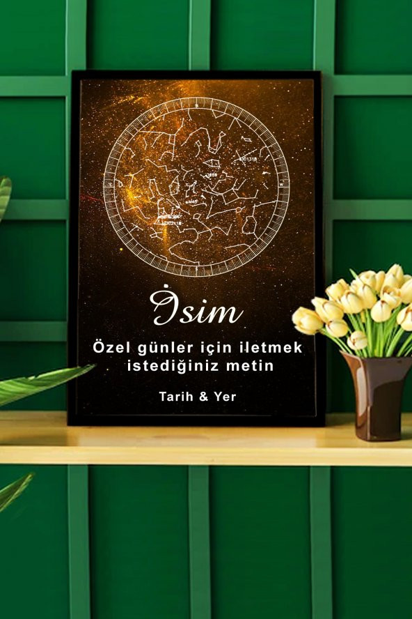BNC DESIGN Kişiye Özel Gökyüzü Yıldız Haritası Hediye Tablo Spotify Kodlu Doğum Haritası ürün görseli 1