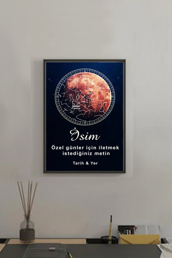 BNC DESIGN Kişiye Özel Gökyüzü Yıldız Haritası Hediye Tablo Spotify Kodlu Doğum Haritası ürün görseli 1