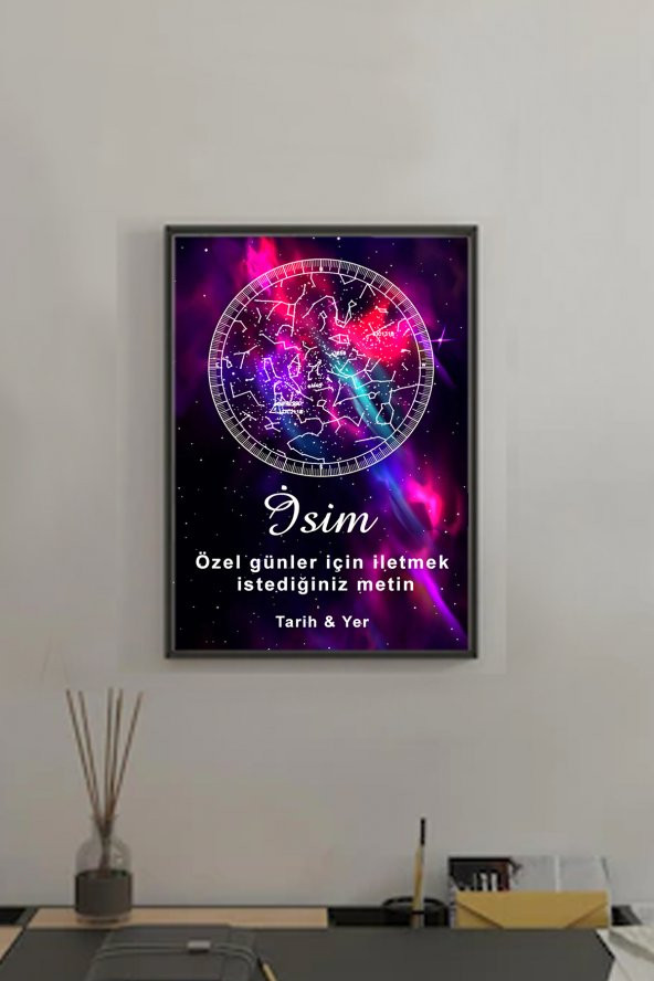 BNC DESIGN Kişiye Özel Gökyüzü Yıldız Haritası Hediye Tablo Spotify Kodlu Doğum Haritası ürün görseli 1