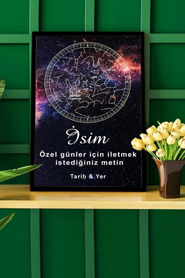 BNC DESIGN Kişiye Özel Gökyüzü Yıldız Haritası Hediye Tablo Spotify Kodlu Doğum Haritası ürün görseli 1