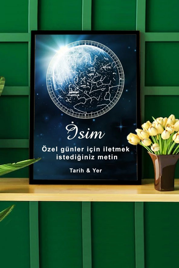BNC DESIGN Kişiye Özel Gökyüzü Yıldız Haritası Hediye Tablo Spotify Kodlu Doğum Haritası ürün görseli 1