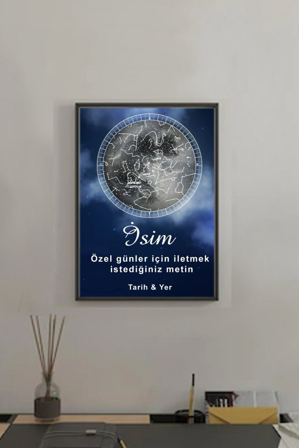 BNC DESIGN Kişiye Özel Gökyüzü Yıldız Haritası Hediye Tablo Spotify Kodlu Doğum Haritası ürün görseli 1