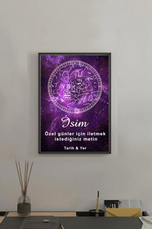 BNC DESIGN Kişiye Özel Gökyüzü Yıldız Haritası Hediye Tablo Spotify Kodlu Doğum Haritası ürün görseli 1