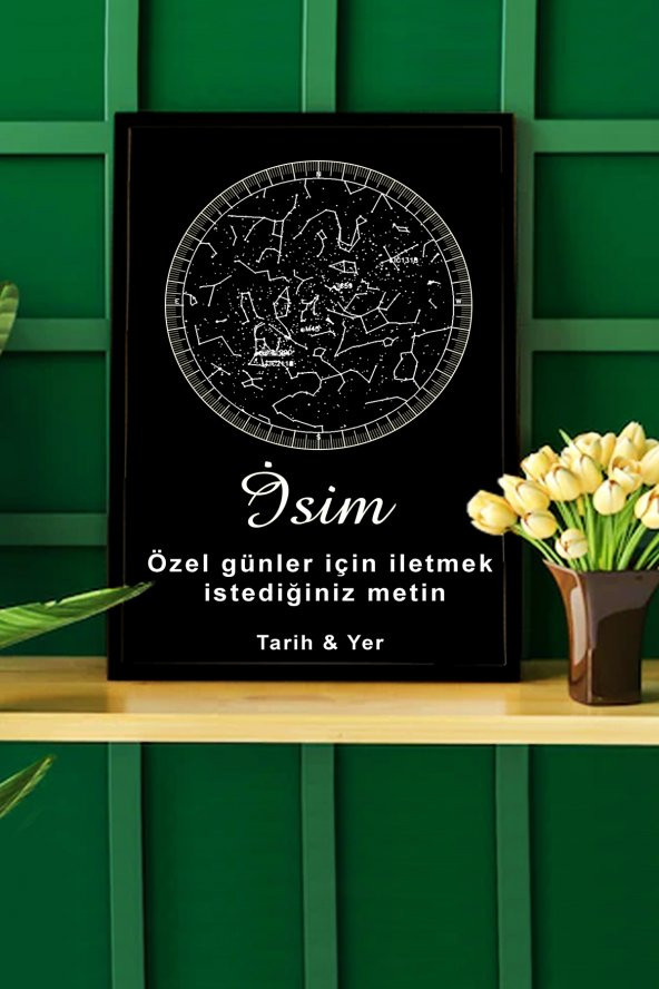 BNC DESIGN Kişiye Özel Gökyüzü Yıldız Haritası Hediye Tablo Spotify Kodlu Doğum Haritası ürün görseli 1