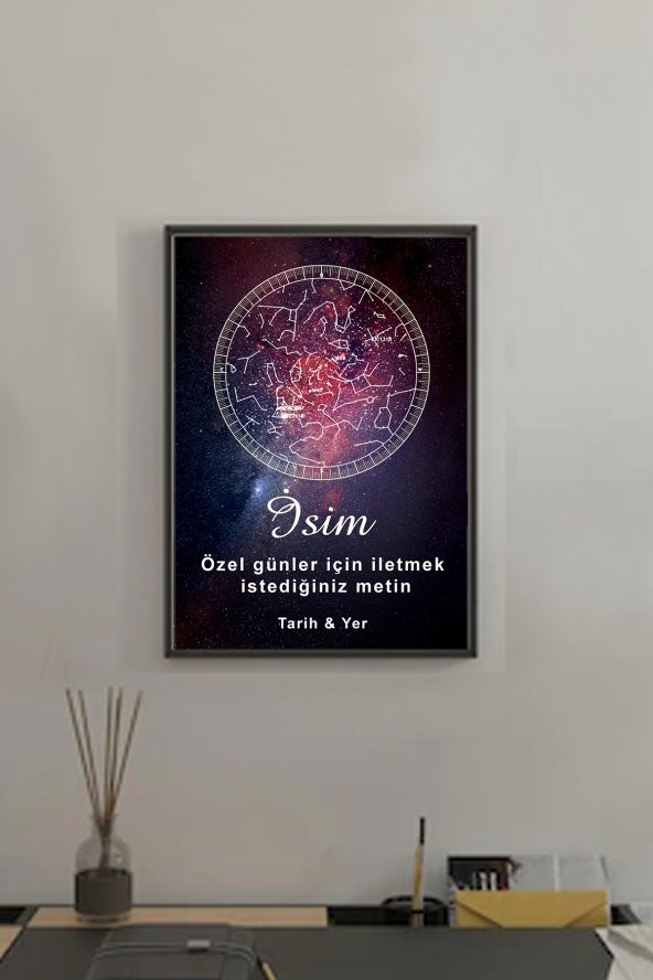 BNC DESIGN Kişiye Özel Gökyüzü Yıldız Haritası Hediye Tablo Spotify Kodlu Doğum Haritası ürün görseli 1