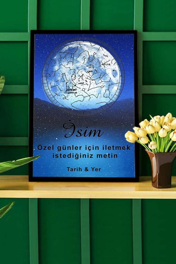 BNC DESIGN Kişiye Özel Gökyüzü Yıldız Haritası Hediye Tablo Spotify Kodlu Doğum Haritası ürün görseli 1