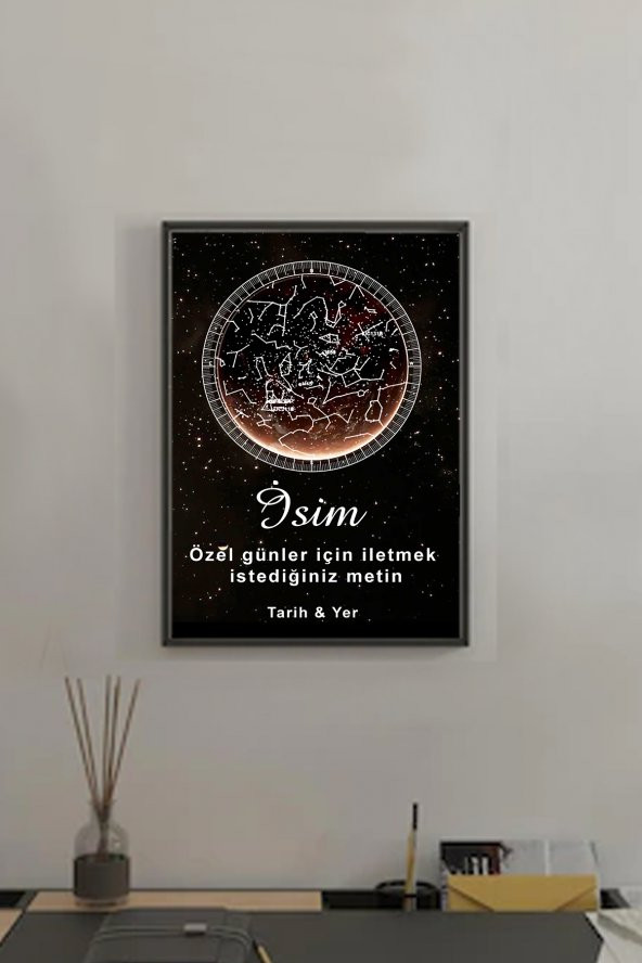 BNC DESIGN Kişiye Özel Gökyüzü Yıldız Haritası Hediye Tablo Spotify Kodlu Doğum Haritası ürün görseli 1