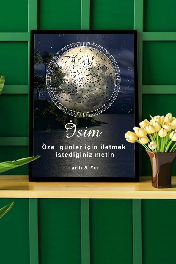 BNC DESIGN Kişiye Özel Gökyüzü Yıldız Haritası Hediye Tablo Spotify Kodlu Doğum Haritası ürün görseli 1