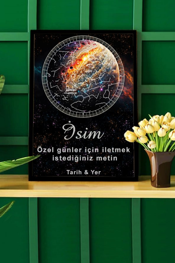 BNC DESIGN Kişiye Özel Gökyüzü Yıldız Haritası Hediye Tablo Spotify Kodlu Doğum Haritası ürün görseli 1