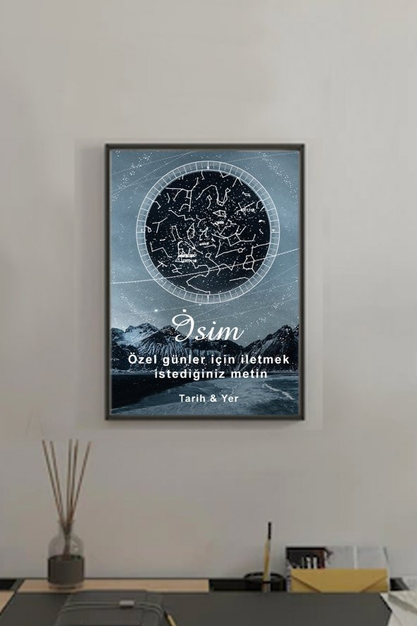 BNC DESIGN Kişiye Özel Gökyüzü Yıldız Haritası Hediye Tablo Spotify Kodlu Doğum Haritası ürün görseli 1