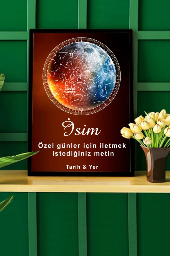 BNC DESIGN Kişiye Özel Gökyüzü Yıldız Haritası Hediye Tablo Spotify Kodlu Doğum Haritası ürün görseli 1