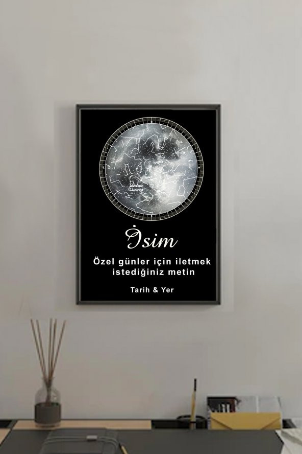 BNC DESIGN Kişiye Özel Gökyüzü Yıldız Haritası Hediye Tablo Spotify Kodlu Doğum Haritası ürün görseli 1