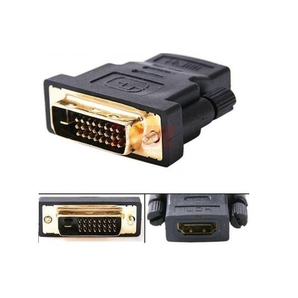 Hdmi DİŞİ DVİ (24+1) ERKEK ÇEVİRİCİ DÖNÜŞTÜRÜCÜ ADAPTOR TV LCD MONİTÖR KASA PC LAPTOP ürün görseli 1