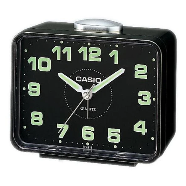 CASIO TQ-218-1DF ALARMLI SİYAH ÇALAR MASA SAATİ ürün görseli 1
