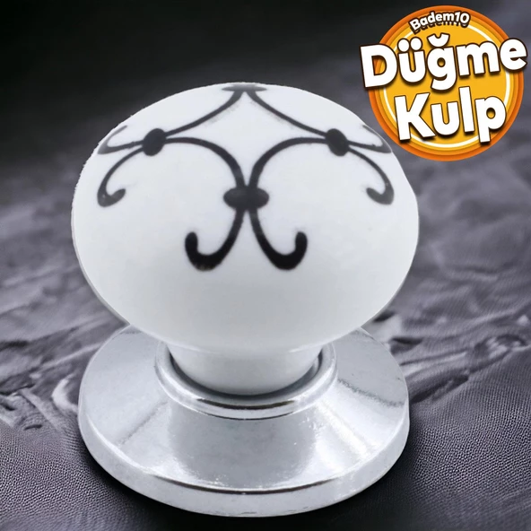 Sude Düğme Mobilya Mutfak Çekmece Dolap Dolabı Kapak Kulpu Kulbu Beyaz Krom Renk Polimer Kulpları ürün görseli 1