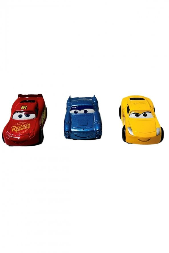Cars Şimşek Mcqueen 3lü Metal Araba - Resim 3